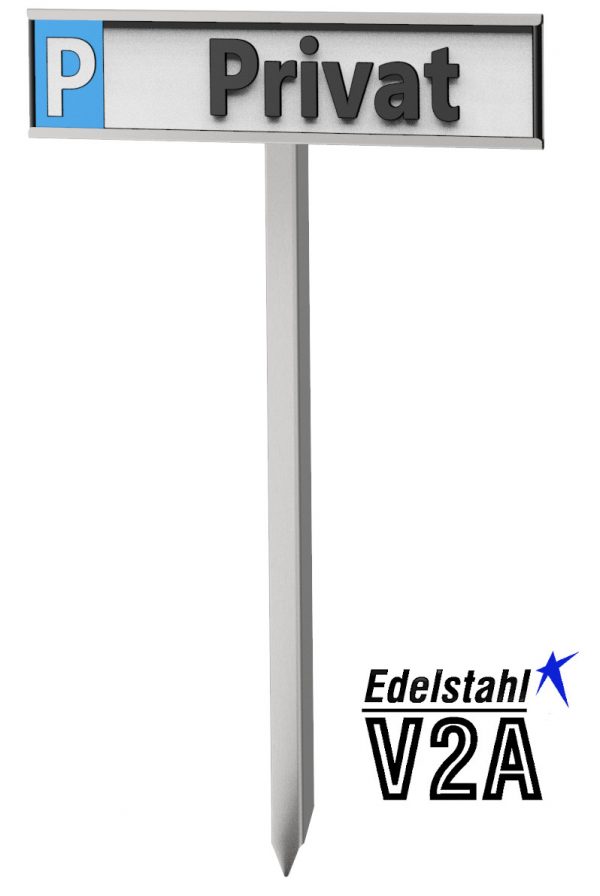 reinkedesign Parkplatz Schilder- Halterung aus Edelstahl für KFZ- Schilder BZW. Kennzeichen mit Pfosten zum einschlagen oder betonieren. Schildmontage werkzeuglos durch einschieben! (mit Pfosten) – Bild 4