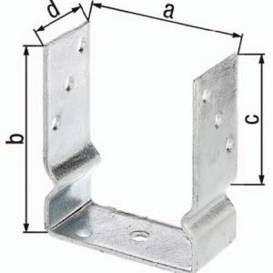 U-Pfostenträger ETA-10/0210 71x150x100x60mm TZN z.Aufschr.GAH