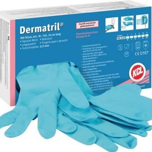 Einw.-Handsch.Dermatril 740 Gr.7 blau Nitril 100 St./Box