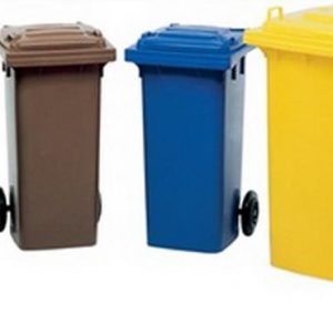 Müllgroßbehälter 80l HDPE rot fahrbar,n.EN 840 SULO
