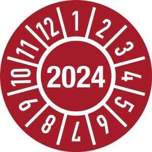 Einjahresprüfplakette D.15mm J.2024 m.Monaten Folie Btl.a 100 St.