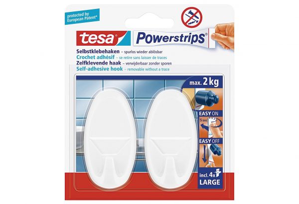 TESA Powerstrips large oval weiss 2er Pack